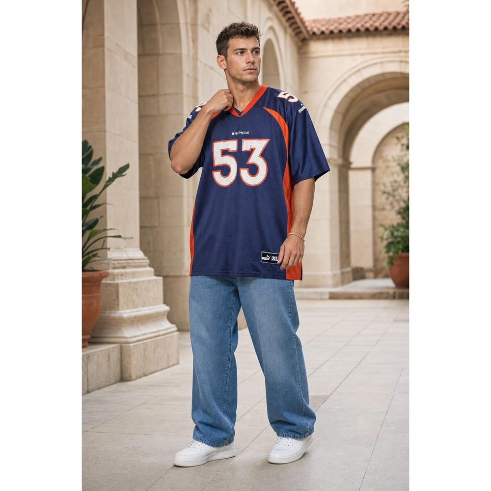 Denver Broncos Puma Jersey Men's XL Bill Romanowski 53 NFL Football Vintage
